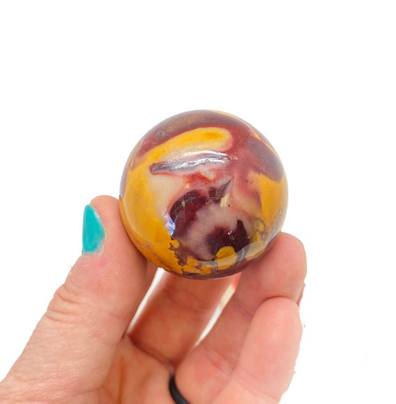 Mookaite Jasper Sphere ~1.6" - Mookaite Crystal Sphere - Healing Crystal - Red And Yellow Jasper - Root Chakra - Polished Mookaite Stone