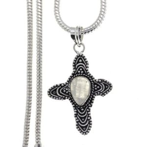 Cross Setting Milky Moonstone Energy Healing Necklace • Crystal Healing Necklace • Minimalist Necklace   p4699 | Natural genuine Gemstone pendants. Buy crystal jewelry, handmade handcrafted artisan jewelry for women.  Unique handmade gift ideas. #jewelry #beadedpendants #beadedjewelry #gift #shopping #handmadejewelry #fashion #style #product #pendants #affiliate #ad