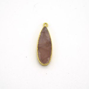 Shop Moonstone Pendants! Pale Peach Moonstone Bezel | 11mm x 30mm Gold Plated Natural Long Teardrop Shaped Flat Pendant | Natural genuine Moonstone pendants. Buy crystal jewelry, handmade handcrafted artisan jewelry for women.  Unique handmade gift ideas. #jewelry #beadedpendants #beadedjewelry #gift #shopping #handmadejewelry #fashion #style #product #pendants #affiliate #ad