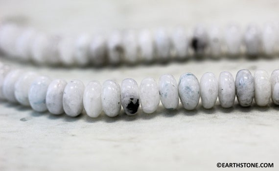 M/ Blue Moonstone 8mm Rondelle Beads 15.5" Strand Natural Gemstone Beads For Jewelry Making