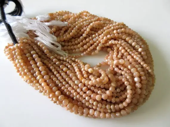 10 Strands Wholesale Natural Peach Moonstone 5.5mm Smooth Round Beads,  13.5 Inch Strand, Gds61