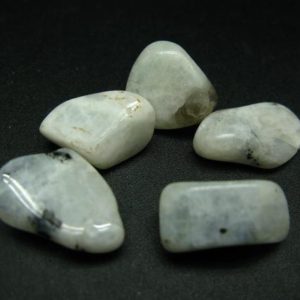 Shop Tumbled Moonstone Crystals & Pocket Stones! Lot of 5 tumbled natural Moonstone (Orthoclase Feldspar) crystals from India | Natural genuine stones & crystals in various shapes & sizes. Buy raw cut, tumbled, or polished gemstones for making jewelry or crystal healing energy vibration raising reiki stones. #crystals #gemstones #crystalhealing #crystalsandgemstones #energyhealing #affiliate #ad