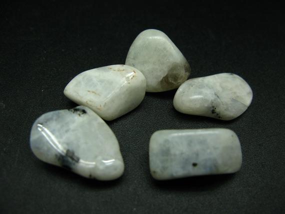 Lot Of 5 Tumbled Natural Moonstone (orthoclase Feldspar) Crystals From India