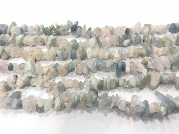 Natural Morganite 5-8mm Chips Genuine Multicolour Loose Nugget Beads 34 Inch Jewelry Supply Bracelet Necklace Material Support