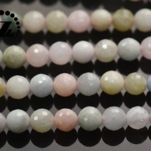 Shop Morganite Faceted Beads! Morganite, faceted (128 faces) round,candy color Morganite,Rainbow gemstone,natural,jewelry making,6mm 8mm 10mm for choice,15" full strand | Natural genuine faceted Morganite beads for beading and jewelry making.  #jewelry #beads #beadedjewelry #diyjewelry #jewelrymaking #beadstore #beading #affiliate #ad