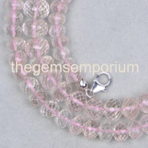 Shop Morganite Necklaces! Morganite Faceted Rondelle Necklace, 5.25-9.25MM Morganite Faceted Beads, Morganite Rondelle Beads, Morganite Beads, Morganite Rondelle | Natural genuine Morganite necklaces. Buy crystal jewelry, handmade handcrafted artisan jewelry for women.  Unique handmade gift ideas. #jewelry #beadednecklaces #beadedjewelry #gift #shopping #handmadejewelry #fashion #style #product #necklaces #affiliate #ad