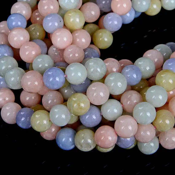 6mm Morganite Gemstone  Grade  Round Beads 7.5 Inch Half Strand (80008041 H-d7)