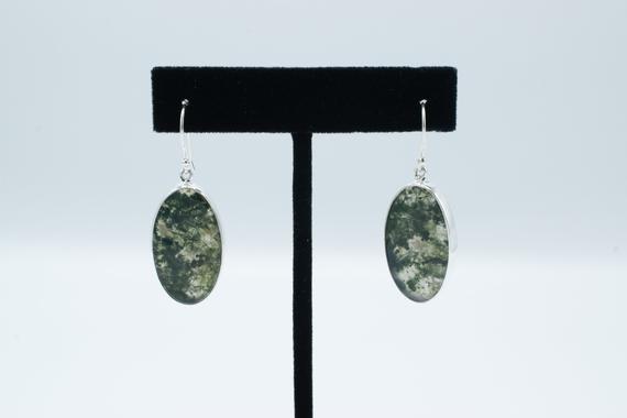 Moss Agate Earrings // Agate Jewelry // Sterling Silver // Village Silversmith