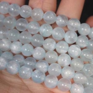 Natural Yellow jade Gemstone round beads 4mm 6mm 8mm 10mm 12mm, loose beads, 15 inches | Natural genuine round Blue Calcite beads for beading and jewelry making.  #jewelry #beads #beadedjewelry #diyjewelry #jewelrymaking #beadstore #beading #affiliate #ad