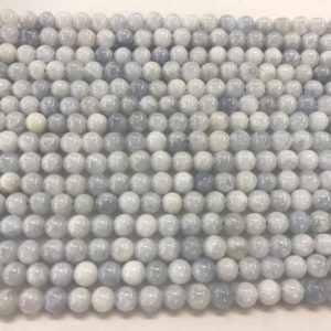 Shop Blue Calcite Beads! Natural Pale Blue Calcite 6mm Round Genuine Gemstone Beads 15 inch Jewelry Supply Bracelet Necklace Material Support Wholesale | Natural genuine round Blue Calcite beads for beading and jewelry making.  #jewelry #beads #beadedjewelry #diyjewelry #jewelrymaking #beadstore #beading #affiliate #ad