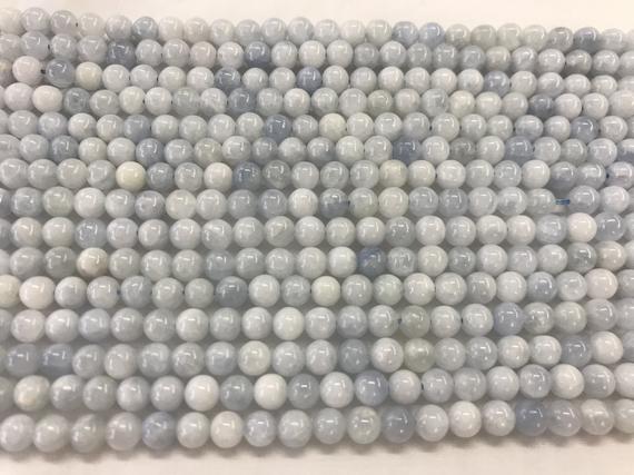 Natural Pale Blue Calcite 6mm Round Genuine Gemstone Beads 15 Inch Jewelry Supply Bracelet Necklace Material Support Wholesale