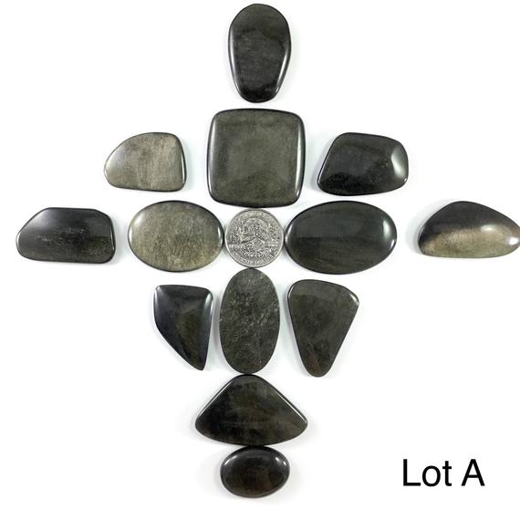 Goldsheen Obsidian Cabochon Lots // Obsidian Cabochon // Gems // Cabochons // Jewelry Making Supplies / Village Silversmith