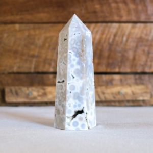 Shop Ocean Jasper Points & Wands! Ocean Jasper Tower | Orbicular Jasper Crystal Point | Natural genuine stones & crystals in various shapes & sizes. Buy raw cut, tumbled, or polished gemstones for making jewelry or crystal healing energy vibration raising reiki stones. #crystals #gemstones #crystalhealing #crystalsandgemstones #energyhealing #affiliate #ad