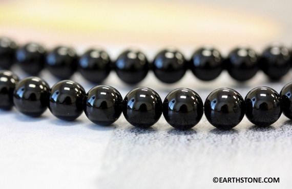M/ Black Onyx 8mm/ 9mm Round Beads 16" Strand Everlasting Classic Dyed Black Onyx Gemstone Beads For Any Kind Of Jewelry Designs