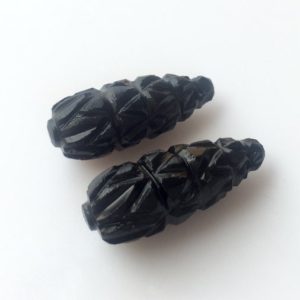 Shop Onyx Shapes! Unique Black Onyx Carvings , Hand Carved, Stone Carvings, Black Gemstone Carvings, Matched Pairs, 26x10mm – SKU C31 | Natural genuine stones & crystals in various shapes & sizes. Buy raw cut, tumbled, or polished gemstones for making jewelry or crystal healing energy vibration raising reiki stones. #crystals #gemstones #crystalhealing #crystalsandgemstones #energyhealing #affiliate #ad