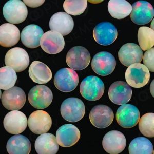 Shop Opal Cabochons! White Opal Rose Cut Cabochon 5mm Round – 1 cab | Natural genuine stones & crystals in various shapes & sizes. Buy raw cut, tumbled, or polished gemstones for making jewelry or crystal healing energy vibration raising reiki stones. #crystals #gemstones #crystalhealing #crystalsandgemstones #energyhealing #affiliate #ad