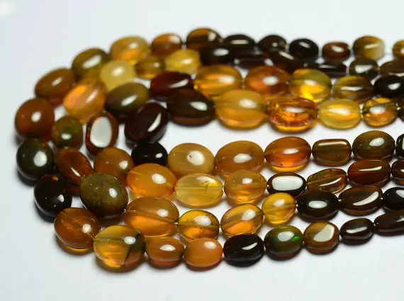 7 Inches Natural Ethiopian Opal Beads 3.5x5mm To 8x10mm Oval Beads Smooth Gemstone Beads Dyed Black Opal Briolette Semi Precious Beads No862