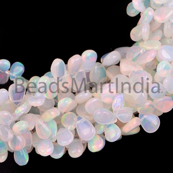 Natural Ethiopian Opal Plain Pear Shape Beads, 4x6-5x7mm Opal Smooth Beads, Ethiopian Opal Plain Beads, Ethiopian Opal Pear Beads Side Drill