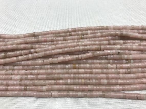 Natural Pink Opal 2x4mm Heishi Genuine Gemstone Loose Beads 15 Inch Jewelry Supply Bracelet Necklace Material Support Wholesale