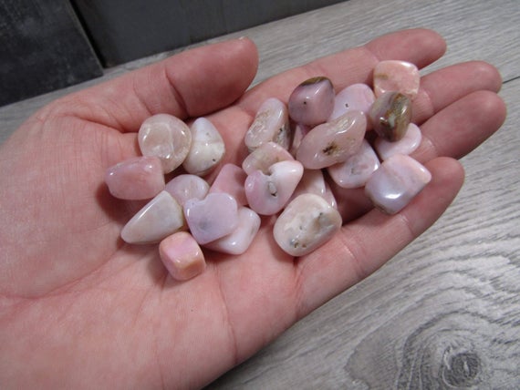 Pink Opal 3/4 Inch + Tumbled Stone T175