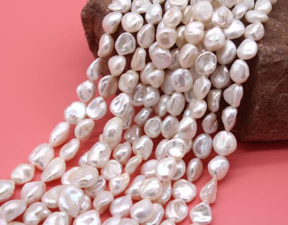 8-10x9-12mm White Keshi Pearl Beads,natural Freshwater Pearl Beads,loose Pearl Beads,diy Jewelry Earring Necklace-37 Pcs-16 Inches-zs003