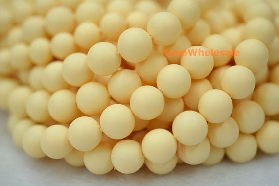 15.5" 8mm/10mm Matte Shell Pearl Round Beads Light Yellow Color,matte Light Yellow Shell Pearl, Jewelry Supply, Hjc4