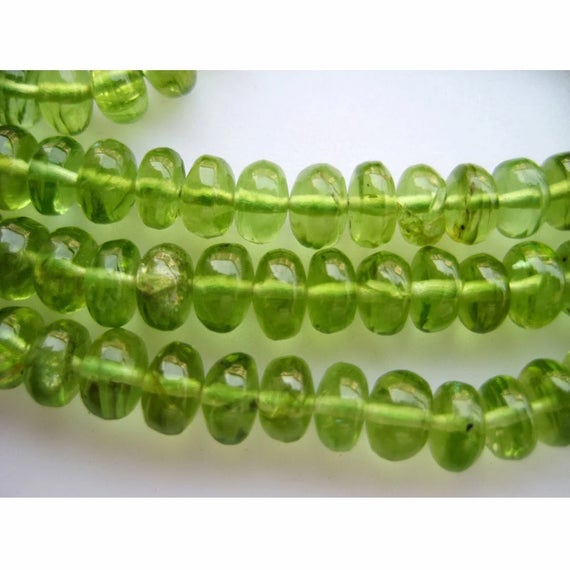 135 Pieces 5mm Peridot Rondelle Beads, Wholesale Gemstones, Sold As 16 Inch Strand