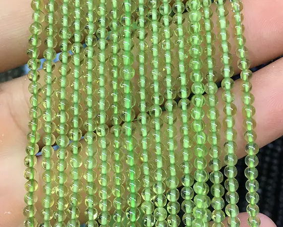 Peridot Beads, Natural Gemstone Beads, Round Green Stone Beads  2mm 3mm 4mm 15''