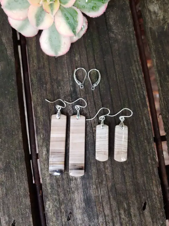Petrified Wood Earrings. Wood Earrings. Real Birch Tree Wood Earrings