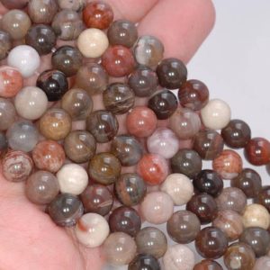 Shop Petrified Wood Beads! 10mm Petrified Wood Agate Gemstone Grade AA Dark Brown Round 10mm Loose Beads 15 inch Full Strand LOT (80004631-785) | Natural genuine round Petrified Wood beads for beading and jewelry making.  #jewelry #beads #beadedjewelry #diyjewelry #jewelrymaking #beadstore #beading #affiliate #ad