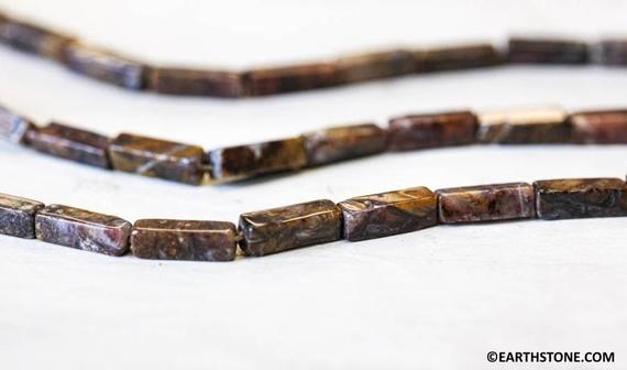 S/ Pietersite 4x13mm Rectangle Beads, Natural Dark Brown African Jasper With Unique Pattern, For Crafts, Earring And Diy Jewelry Designs