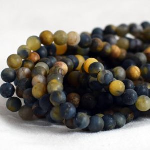 High Quality Grade A Natural Golden Pietersite – FROSTED / MATTE – Semi-precious Gemstone Round Beads – 6mm, 8mm, 10mm – 15" strand | Natural genuine round Pietersite beads for beading and jewelry making.  #jewelry #beads #beadedjewelry #diyjewelry #jewelrymaking #beadstore #beading #affiliate #ad