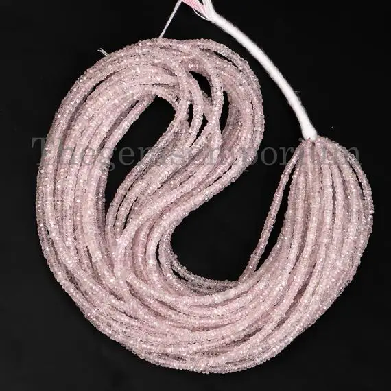 Light Pink Sapphire 2.5-5mm Faceted Rondelle Beads, Natural Sapphire Beads, Pink Sapphire Faceted Beads, Light Pink Sapphire Rondelle Beads