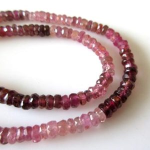Shop Pink Tourmaline Necklaces! 4mm Pink Tourmaline Faceted Rondelle Beads Rubellite for Jewelry Necklace, 14 Inches,  GDS1110 | Natural genuine Pink Tourmaline necklaces. Buy crystal jewelry, handmade handcrafted artisan jewelry for women.  Unique handmade gift ideas. #jewelry #beadednecklaces #beadedjewelry #gift #shopping #handmadejewelry #fashion #style #product #necklaces #affiliate #ad