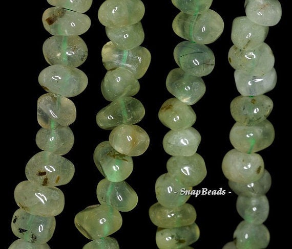 11x7mm Prehnite Gemstone Pebble Nugget Loose Beads 7 Inch Half Strand Lot 1,2 And 6 (90144114-b24-542)