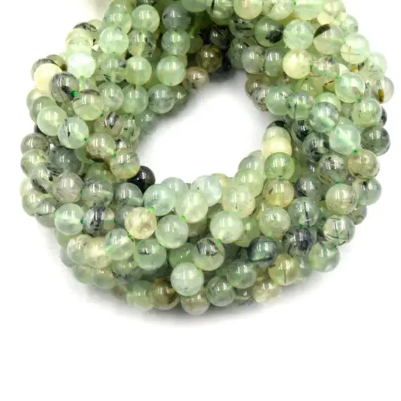 Prehnite Beads | Smooth Prehnite Round Beads | 6mm 8mm 10mm | Loose Beads