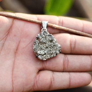 Shop Pyrite Pendants! Organic Pyrite Pendant, 925 Sterling Silver Pendant, Pyrite Druzy Raw Pendant Handmade Necklace , Lucky Charm Pendant, Boho Necklace Pendant | Natural genuine Pyrite pendants. Buy crystal jewelry, handmade handcrafted artisan jewelry for women.  Unique handmade gift ideas. #jewelry #beadedpendants #beadedjewelry #gift #shopping #handmadejewelry #fashion #style #product #pendants #affiliate #ad
