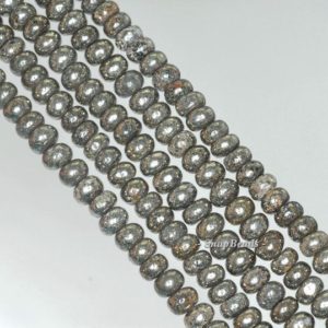 Shop Pyrite Rondelle Beads! 4x2mm Iron Pyrite Gemstone Grade AB Rondelle 4x2mm Loose Beads 15.5 inch Full Strand (90187831-421) | Natural genuine rondelle Pyrite beads for beading and jewelry making.  #jewelry #beads #beadedjewelry #diyjewelry #jewelrymaking #beadstore #beading #affiliate #ad