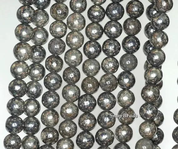 6mm Iron Pyrite Intrusion Gemstone Round 6mm Loose Beads 15.5 Inch Full Strand (90187841-421)