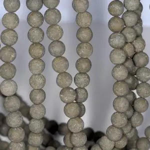 Shop Pyrite Round Beads! 6MM Matte Pyrite Gemstones Round 6MM Loose Beads 15.5 inch Full Strand (80000579-279) | Natural genuine round Pyrite beads for beading and jewelry making.  #jewelry #beads #beadedjewelry #diyjewelry #jewelrymaking #beadstore #beading #affiliate #ad