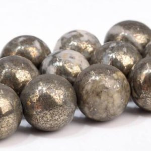 Shop Pyrite Beads! 8mm Gold & White Pyrite Beads Grade Aaa Genuine Natural Gemstone Round Loose Beads 15.5" / 7.5" Bulk Lot Options (102956 ) | Natural genuine beads Pyrite beads for beading and jewelry making.  #jewelry #beads #beadedjewelry #diyjewelry #jewelrymaking #beadstore #beading #affiliate #ad