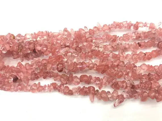 Watermelon Red Quartz 5-8mm Chips Cherry Crystal Nugget Color Dyed Gemstone Beads 34inch Jewelry Supply Bracelet Necklace Material Wholesale