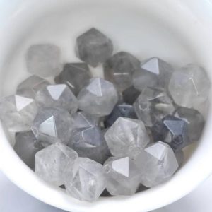 Shop Quartz Crystal Faceted Beads! 8MM Grey Crystal Quartz Beads Star Cut Faceted Grade AAA Genuine Natural Gemstone Loose Beads 14.5" LOT 1,3,5,10 and 50 (80005175-M17) | Natural genuine faceted Quartz beads for beading and jewelry making.  #jewelry #beads #beadedjewelry #diyjewelry #jewelrymaking #beadstore #beading #affiliate #ad