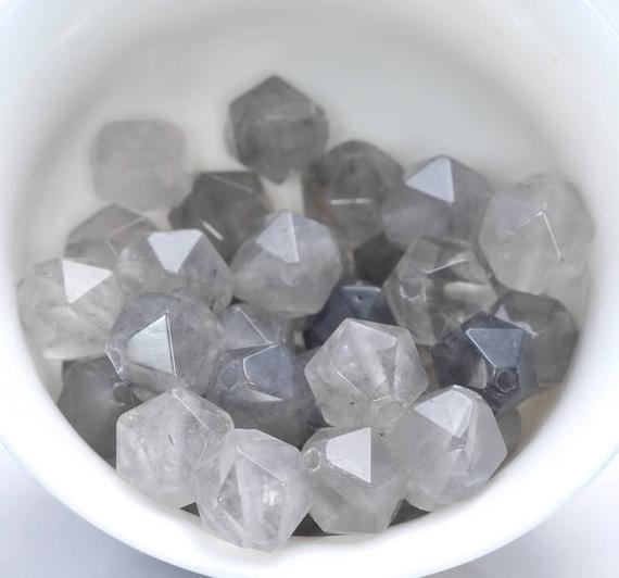 8mm Grey Crystal Quartz Beads Star Cut Faceted Grade Aaa Genuine Natural Gemstone Loose Beads 14.5" Lot 1,3,5,10 And 50 (80005175-m17)