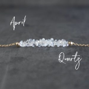 Raw Clear Quartz Crystal Healing Necklace, April Birthstone Bohemian Jewelry Gifts for Women | Natural genuine Quartz necklaces. Buy crystal jewelry, handmade handcrafted artisan jewelry for women.  Unique handmade gift ideas. #jewelry #beadednecklaces #beadedjewelry #gift #shopping #handmadejewelry #fashion #style #product #necklaces #affiliate #ad