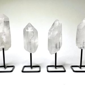 Shop Quartz Stones & Crystals! Clear Quartz Crystal Points on Stand | Natural genuine stones & crystals in various shapes & sizes. Buy raw cut, tumbled, or polished gemstones for making jewelry or crystal healing energy vibration raising reiki stones. #crystals #gemstones #crystalhealing #crystalsandgemstones #energyhealing #affiliate #ad