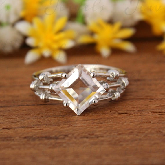 Natural Rock Crystal Quartz Ring, Layered Ring, Clear Quartz Ring, Handmade Gift, Bohemian Ring, Statement Ring, 925 Silver,minimalist Ring