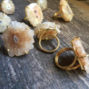 Shop Quartz Crystal Jewelry! Raw Stone Ring ,Solar Quartz Ring,Raw Quartz Ring,Quartz Ring Gold,Stone Statement Ring,Autumn Jewelry , Adjustable Stone Ring, Gold Ring | Natural genuine Quartz jewelry. Buy crystal jewelry, handmade handcrafted artisan jewelry for women.  Unique handmade gift ideas. #jewelry #beadedjewelry #beadedjewelry #gift #shopping #handmadejewelry #fashion #style #product #jewelry #affiliate #ad