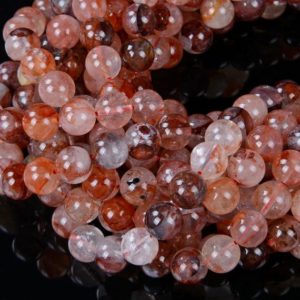 Shop Quartz Crystal Round Beads! 6mm Natural Red Hematoid Quartz Gemstone Grade AAA Round Loose Beads (A296) | Natural genuine round Quartz beads for beading and jewelry making.  #jewelry #beads #beadedjewelry #diyjewelry #jewelrymaking #beadstore #beading #affiliate #ad