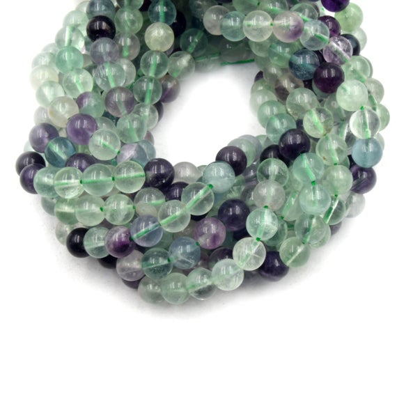 Rainbow Fluorite Gemstone Beads: 6mm-10mm Diy Jewelry Making Rainbow Fluorite Gemstone Beads: 6mm-10mm Diy Jewelry Making